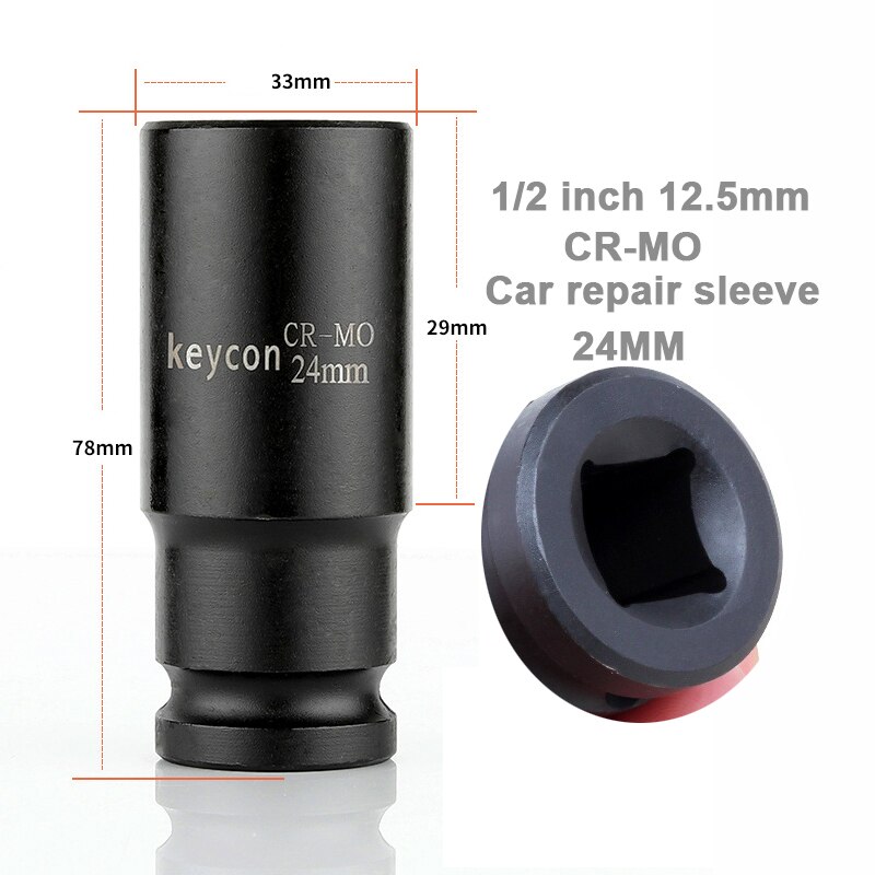 1/2 Inch 8-32mm Air Socket Adopter Universal Pneumatic Socket Wrench Head for Electric Impact Wrench Air Impact Wrench: 24MM