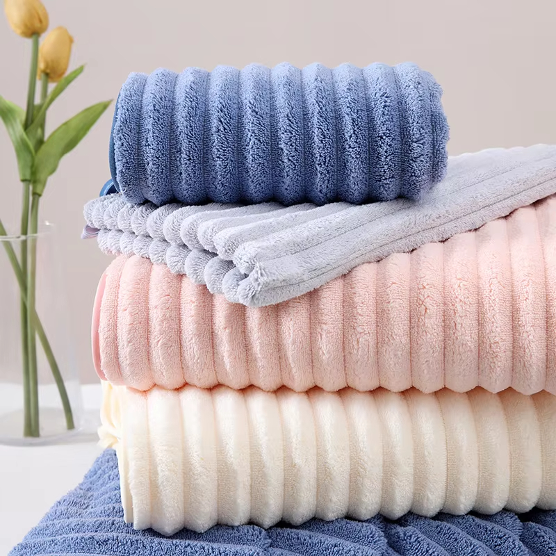 Coral fleece towel, large bath towel, thickened face towel, household quick drying, absorbent, soft and non shedding towel