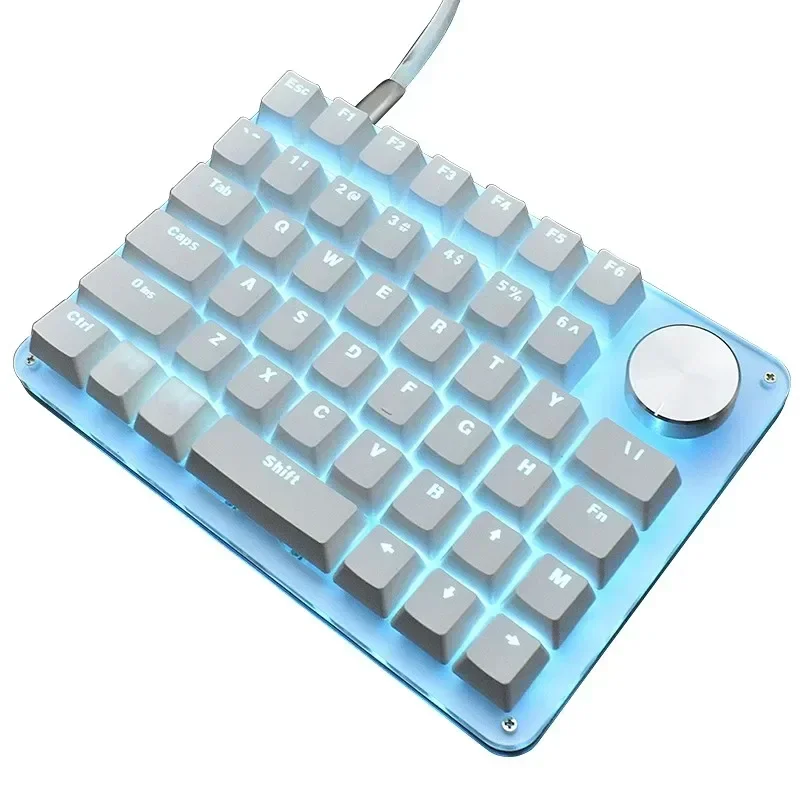 Mini teclado mecánico G50 Mk45, perilla de teclado numérico RGB, teclado de programación Macro, accesorios ergonómicos, de dibujo, de oficina: Olive / Interruptor azul