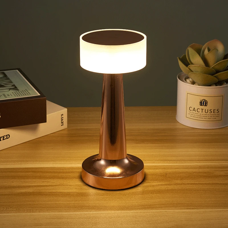 LED Bar Table Lamp Bar/Coffee/Restaurant Desktop Decor Night Light Rechargeable Touch Sensor Wireless Bedroom Reading Lamp