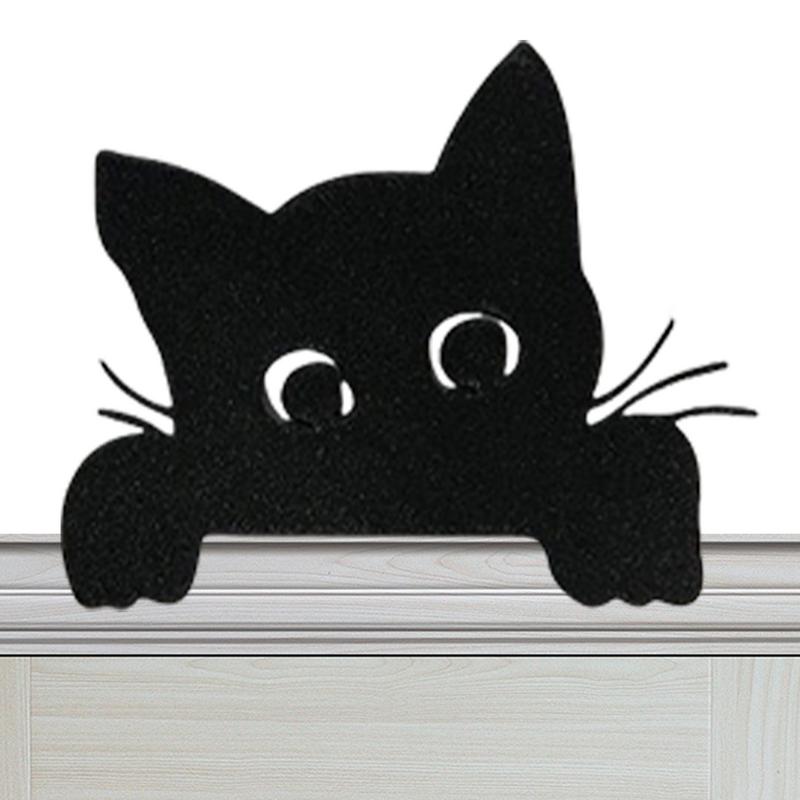 Indoor Halloween Door Toppers Corner Sign Cat Silhouette Decorative Signs & Plaques Cat Black Hanging Ornament Doors Frame Decor