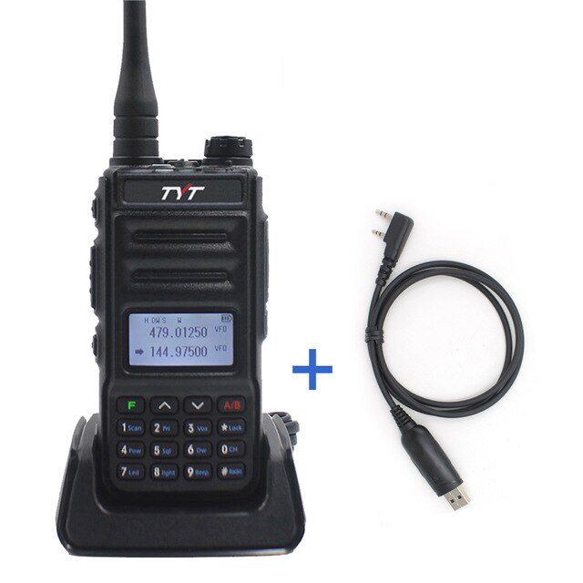 TYT TH-UV88-walkie-talkie portátil de doble banda, dispositivo codificador VOX de 5W, Radio FM, transceptor UV, 136-174 y 400-480MHz: Add USB cable