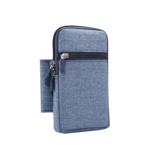 Cowboy Tuch Telefon Pouch Gürtel Clip Tasche für Samsung iphone Huawei Xiaomi Fall mit Stift Halter Taille Tasche Outdoor-Sport telefon Abdeckung: Blau