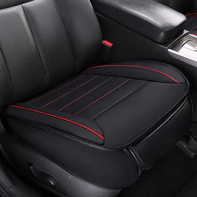 De coche de cuero Set de funda de asiento no diapositiva de protectores de cojines de tamaño Universal para Granta Vesta Chery KIA Mazda Toyota Polo BYD: black