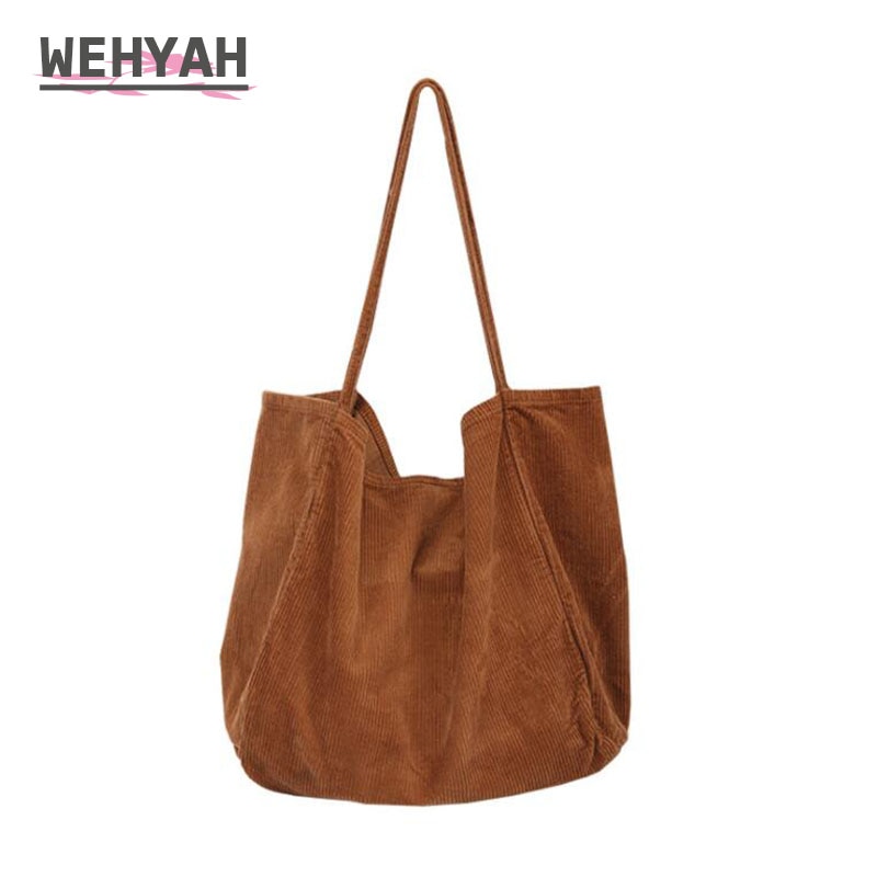 Tjock Manchestertyg Casual Tote Bag - Shopping, Skola, Fest, Strand, Resa - 38x38x23cm