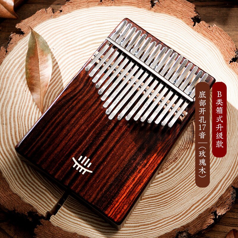Hluru Kalimba 17 Key Instrument Full Solid Wood Thumb Piano 21 Key Kalimba Musical Mbira Acacia For Beginners: Rosewod 17 B