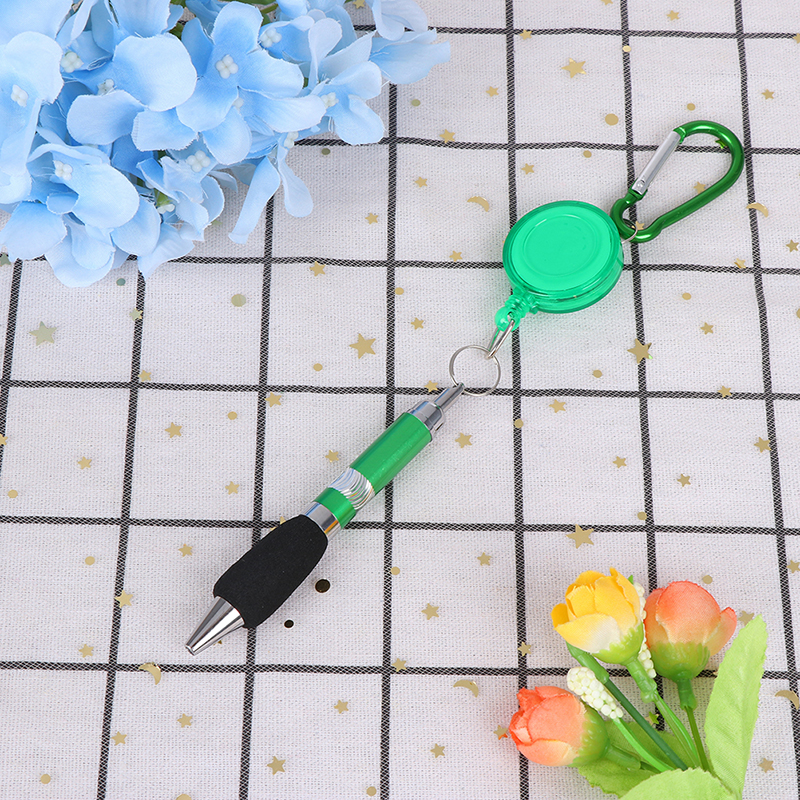 Porte-stylo rétractable robuste pour l'extérieur, porte-crayon de charpentier, Anti-perte de corde, porte-clé, ceinture, outils de Clip: green