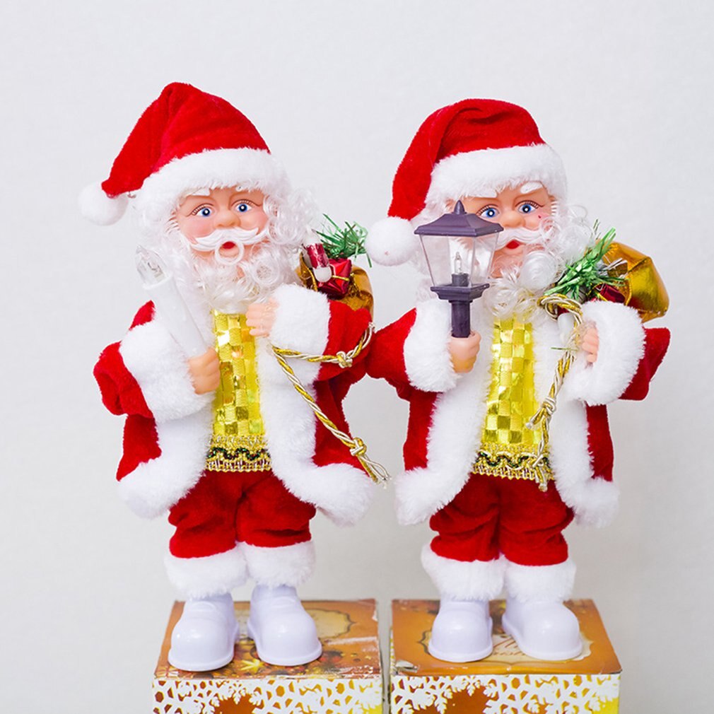 Elektrisk julemanden dukke legetøj julesang dansende belysning musikalsk dukke legetøj til børn xmas