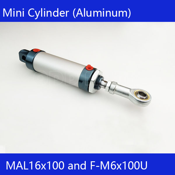 MAL16 * 100 pręt pojedyncze podwójne działanie siłownik pneumatyczny ze stopu aluminium ze stopu aluminium mini cylinder: MAL16x100 U