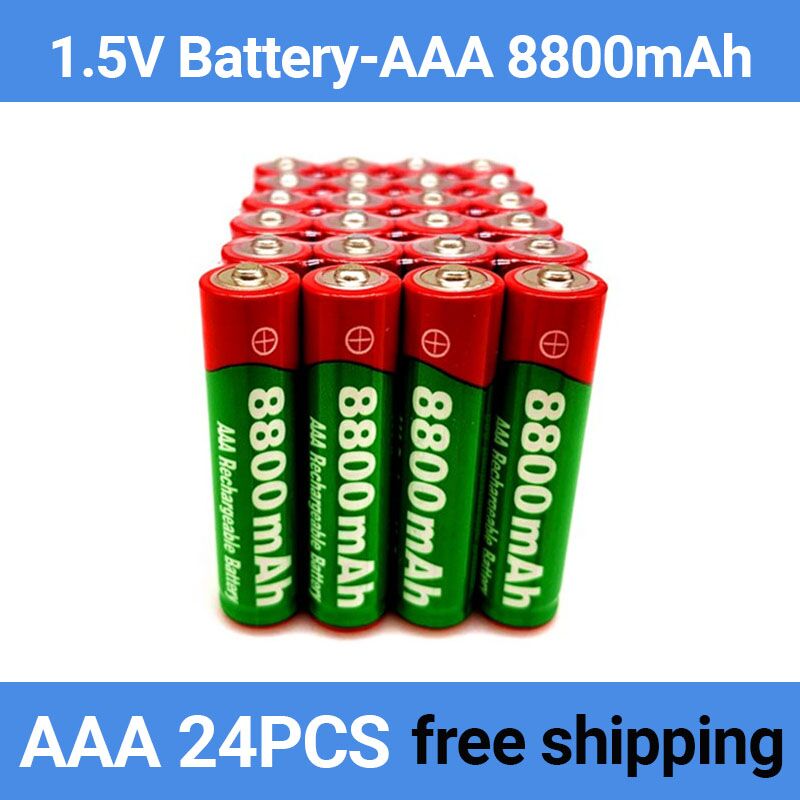 1.5v aaa 8800 mah alkalisk batteri aaa genopladeligt batteri til fjernbetjening legetøjsbatterirøg osv. + oplader: Blå