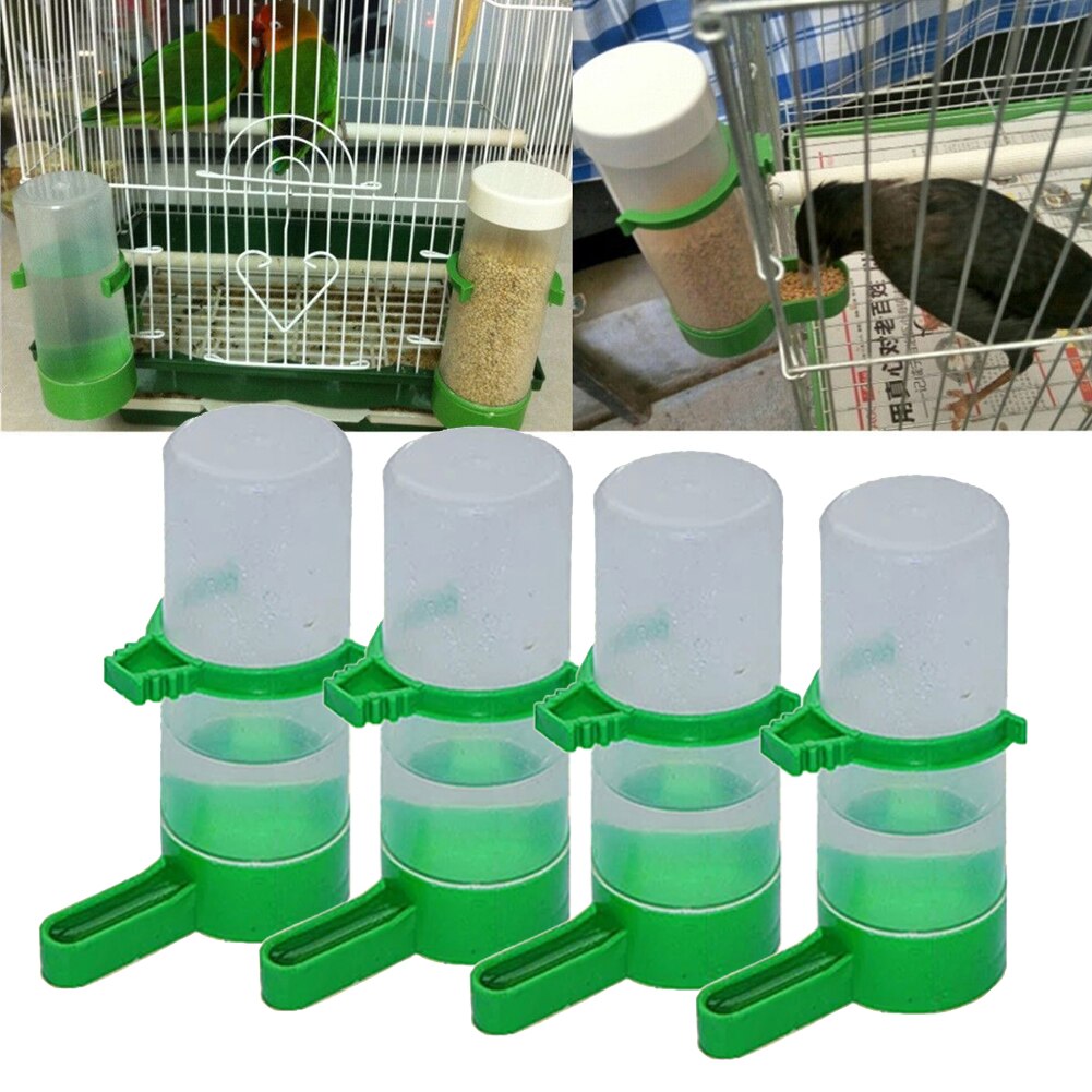 4pcs Aviary Birds Water Bottle Pet Feeder Waterer Clip Drinking Bowls for Birds Budgie Cockatiel Lovebird Farming Equipment