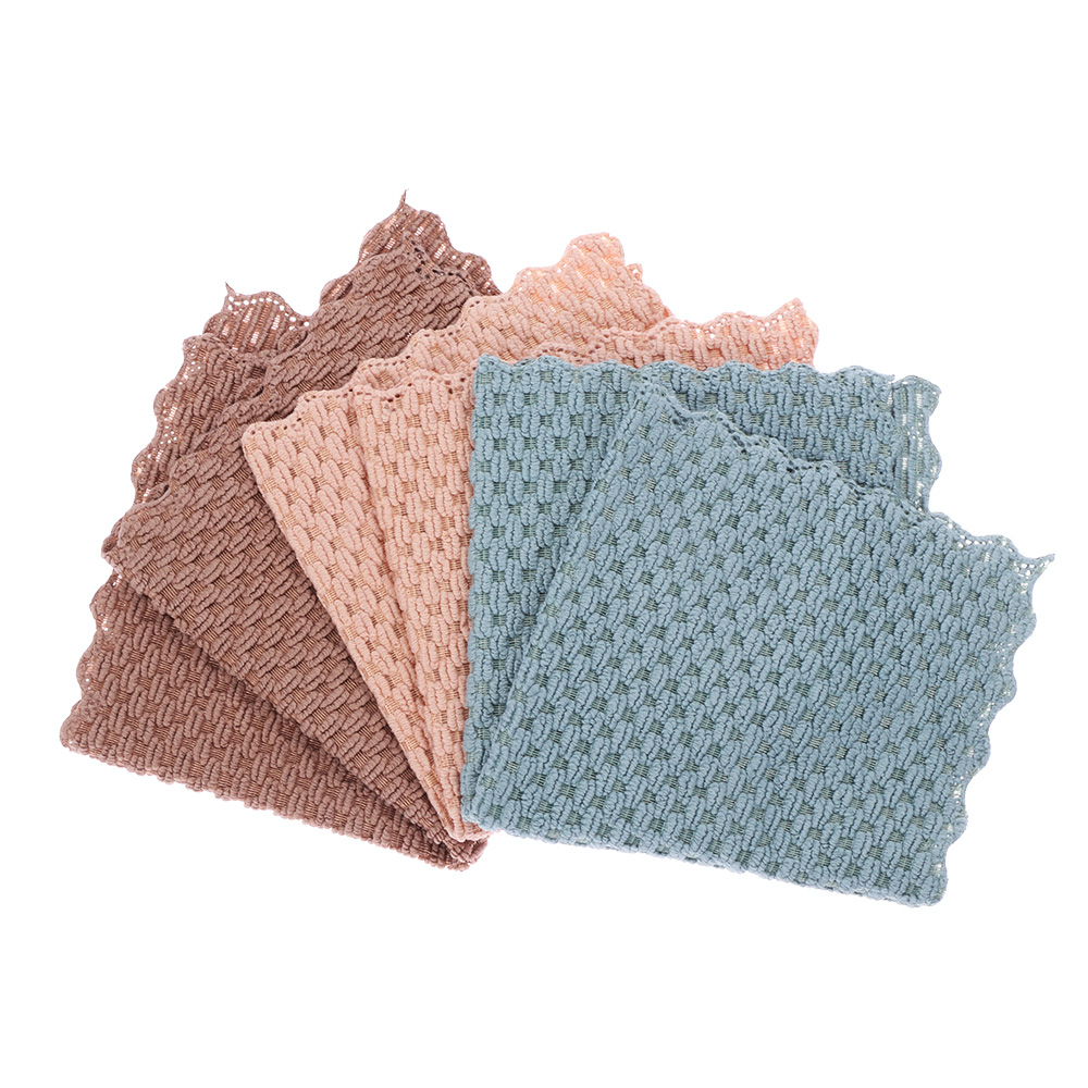 1PC Anti-grease Dish Cloth Bamboo Fiber Washing Towel Scouring Pad Kitchen Household Supplies Cleaning Rags Tools 4 Styles