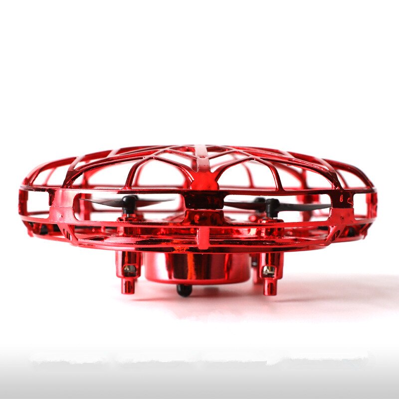 Mini helikopter ufo rc drone infrarød hånd sensing fly elektronisk model quadcopter flayaball små drohne legetøj til børn: Rød