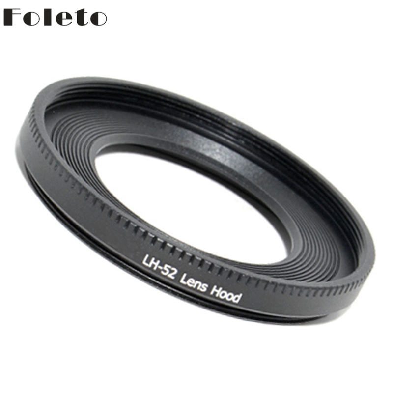 Foleto ES-52 Metalen Zonnekap Shade LH-52 Camera Lens Bescherm voor Canon EF-S 24mm F2.8 STM EF Canon 40mm EF f/2.8 STM