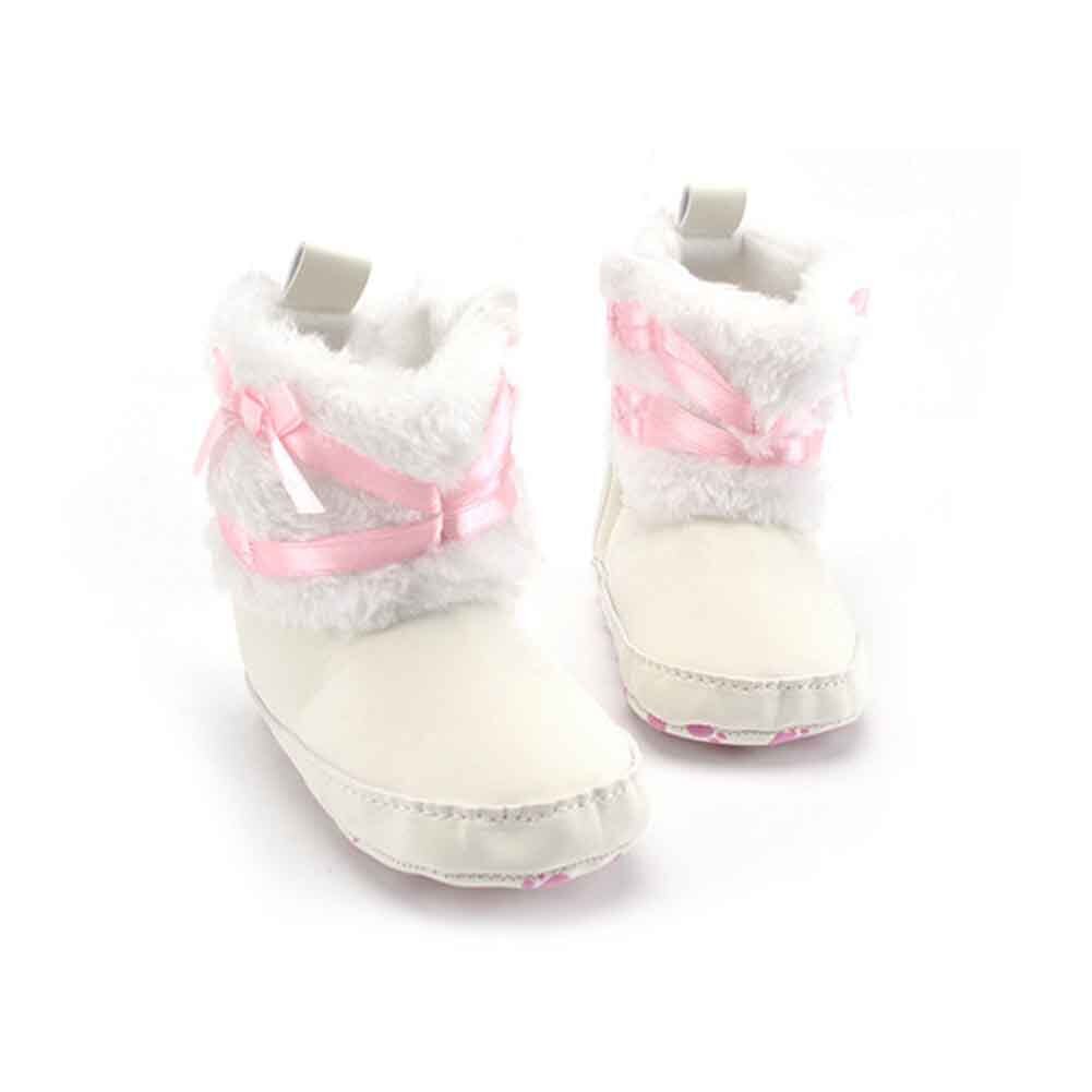 Neugeborenen Baby Mädchen Bowknot Schnee Stiefel Weiche Krippe Scheut Kleinkind stricken Faux Vlies Stiefel: Default Title