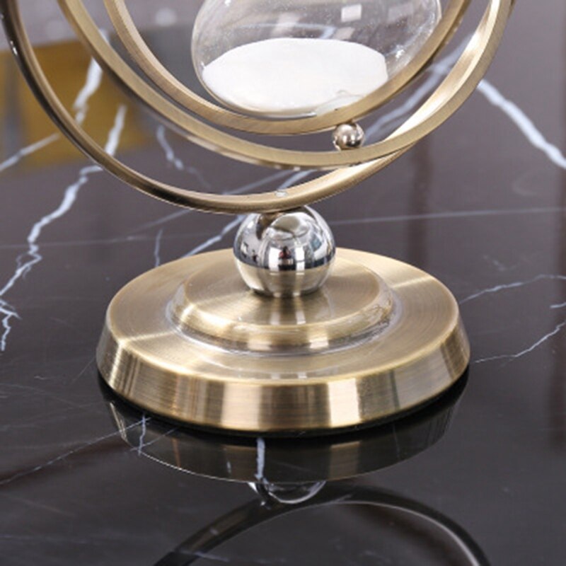 Timeglas 30 minutter roterende sand timeglas, metal timeglas sand timer til vintage boligindretning sandglas