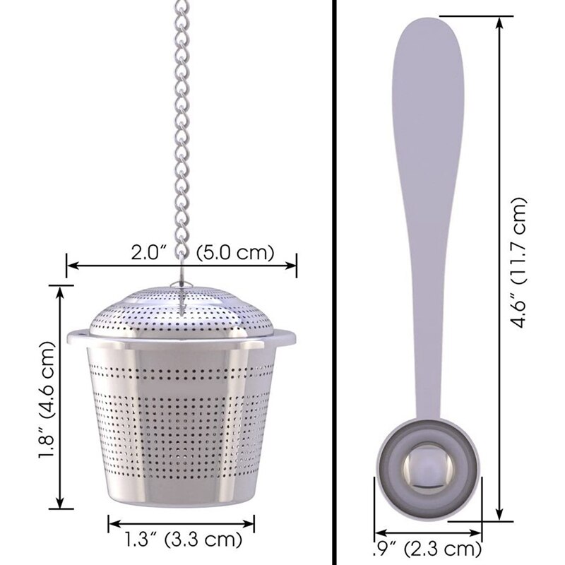 Loose Leaf Tea Infuser (Set of 2) with Tea Scoop and Drip Tray - Ultra Fine Stainless Steel Strainer &amp; Steepe
