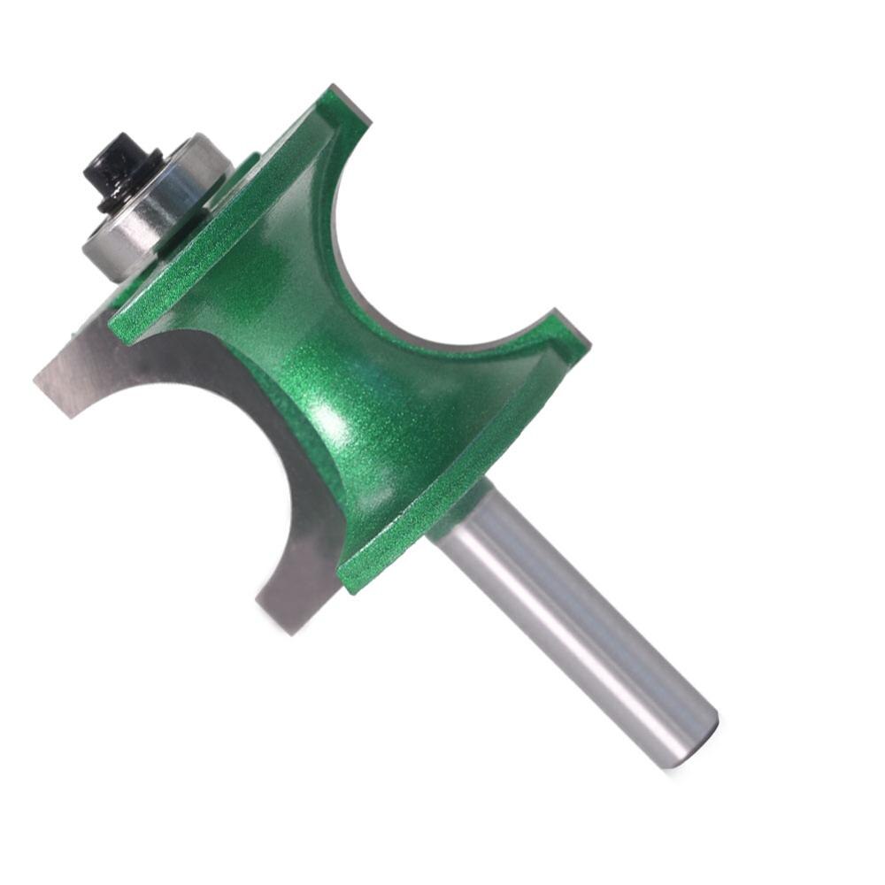 SHERUI 1PCS 8mm Shank Bullnose Half Round Bit Endmill Router Bits Wood 2 Flute Bearing Woodworking Tool Milling Cutter