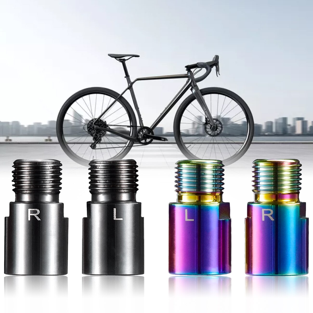 Bike Pedal Extenders Bicycle Pedal Spacers Bike Foot Pedal Extenders with L and R Markings for MTB Bike Mountain Road Bike