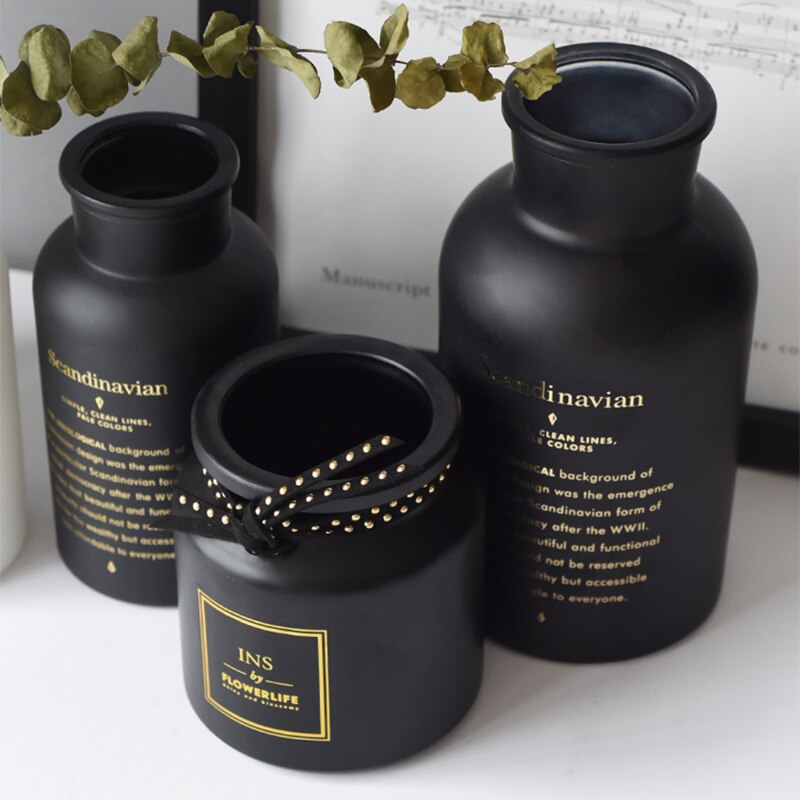 Keramik Vasen Heimat Dekoration nordisch Glas Vase Blume Tarrerium Hochzeit Tisch Dekoration Schwarz Weiß вазы ваза декор домадекор