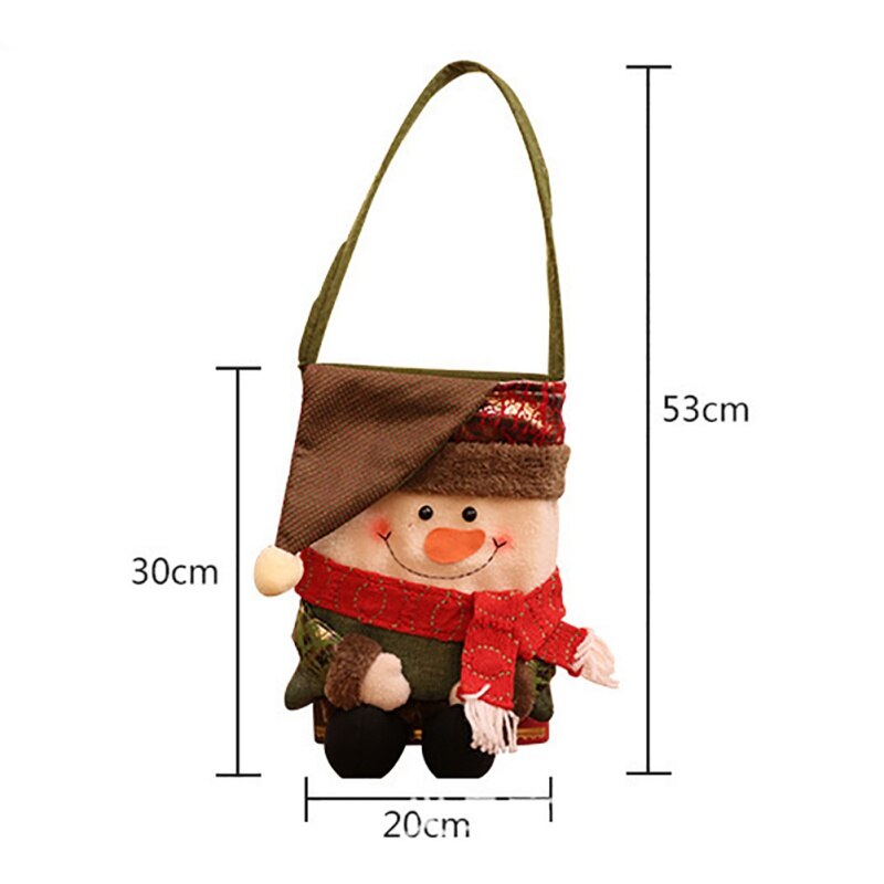 Most Popular Decoration Candy Bag And Socks Santan Bag Cute Santan Shape Storage Bag Household Christmas 2 In 1