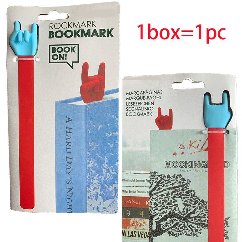1 szt. Kreatywna 3D muzyka rockowa palec zakładki robić książek materiał silikonowy dla dzieci zabawna zakładka robić książek nowość moda artykuły papiernicze prezenty