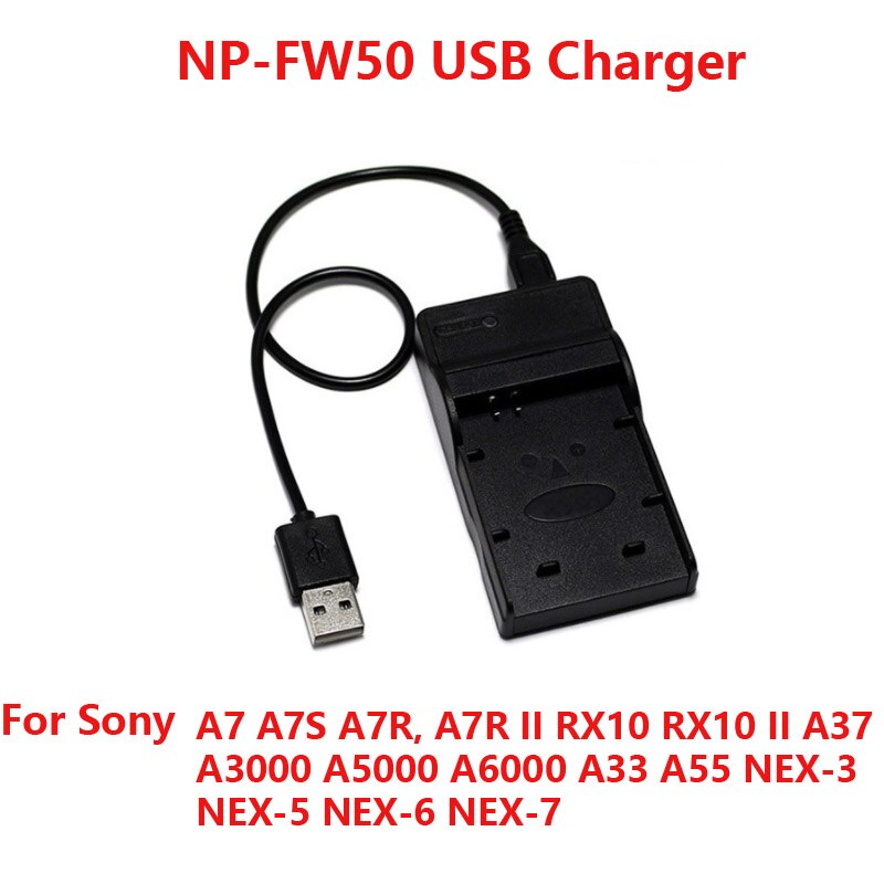 Usb-poort Digitale Camera Batterij Oplader Voor Sony NP-BN1 NP-BX1 NP-F550 NP-FH50 NP-FH100 NP-FR1 NP-FW50 NP-FZ100 NP-BD1 FD1: NP-FW50