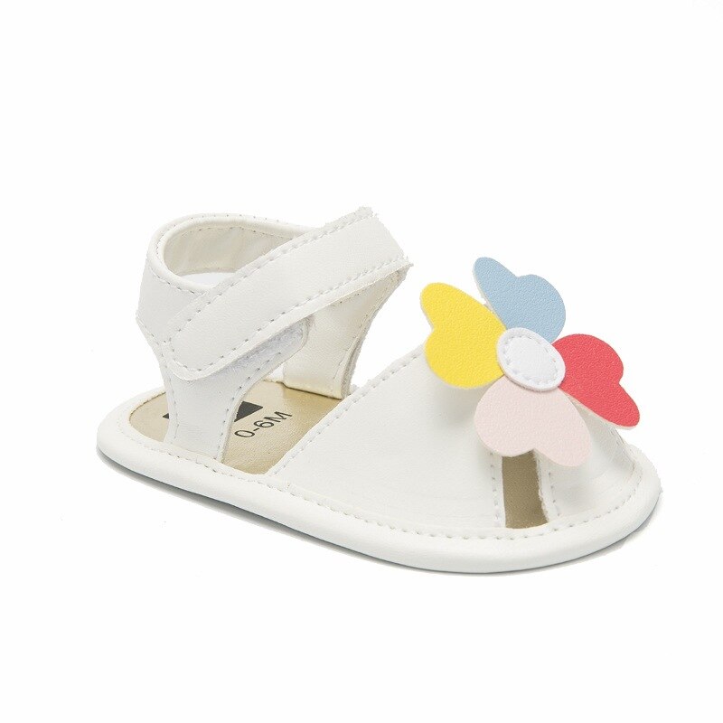 Girls Sandals Flowers Sweet Soft Children's Beach Shoes Kids Summer Floral Sandals Princess Cute: White / 0-6 Months