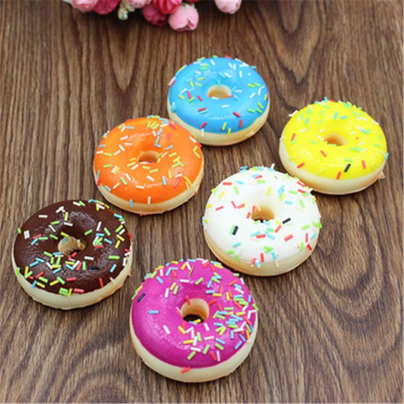 Squishy Doughnut Slow Rising Charms Toy Stress Relief Toys Squishy Food