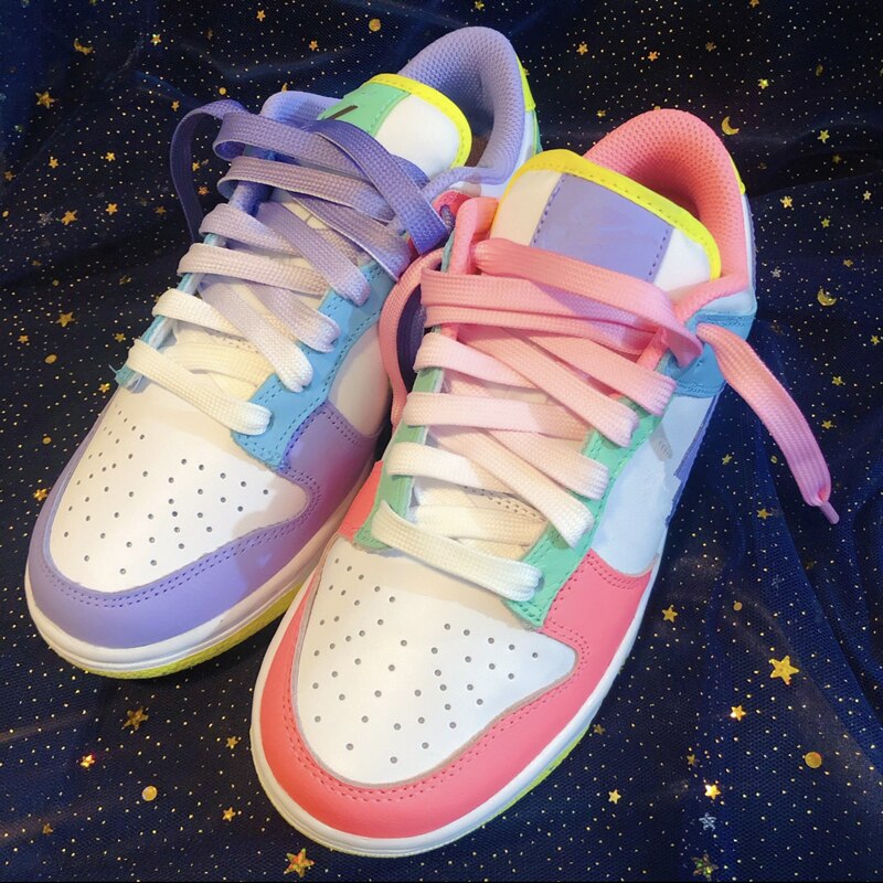 Gradient Color Shoelaces Men Women Green Blue Pink 120/160cm Trend Personality Sport Casual Shoes Laces