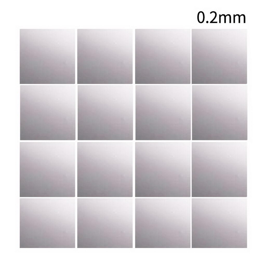 Stickers muraux miroir carré PI6 15x15 cm | Miroir carré auto-adhésif, décoration de la maison, du salon, de la chambre à coucher et du couloir: 0.2mm  16pcs