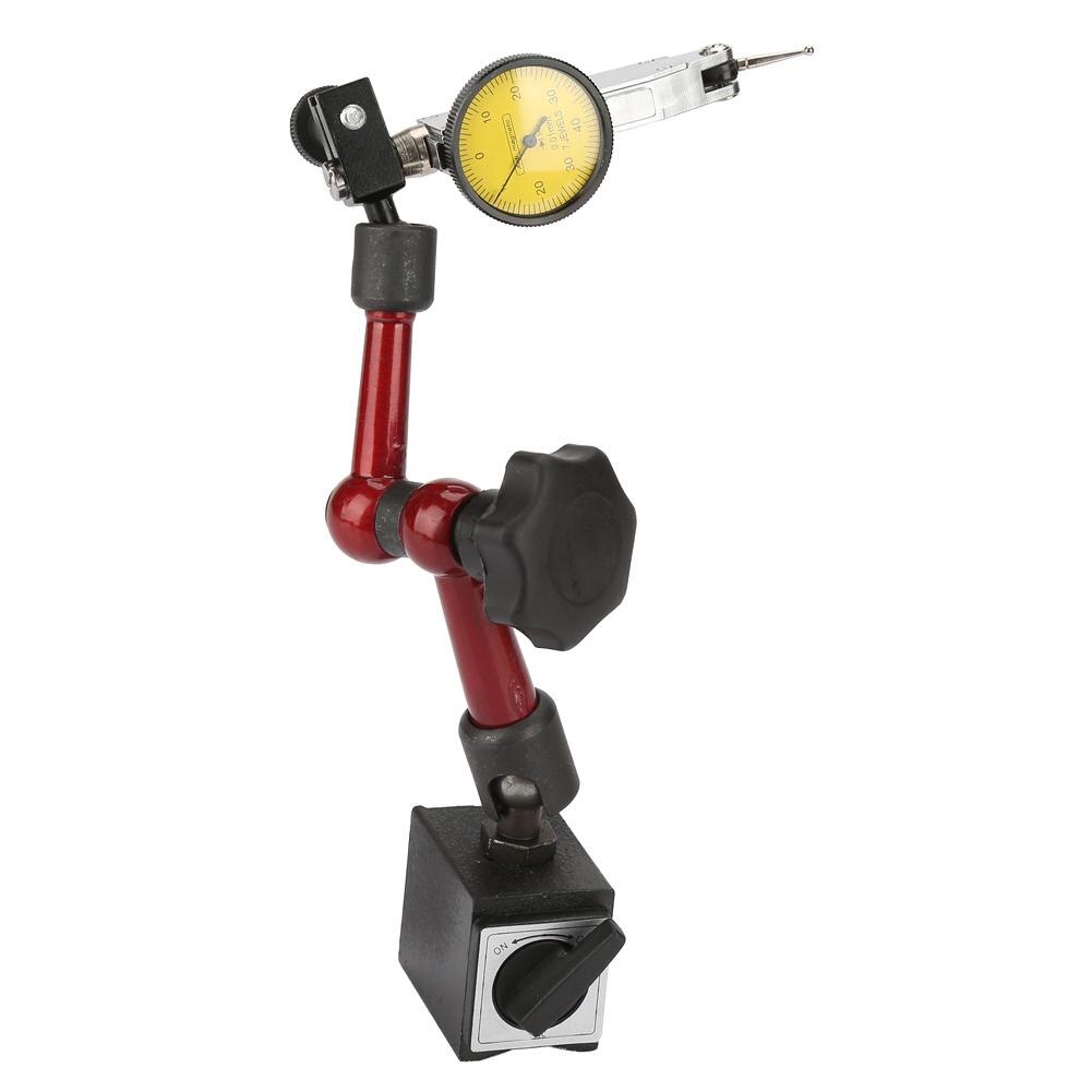 1 Set Flexible Strong Magnetic Gauge Stand Base Holder + Lever Dial Test Indicator Gauge Flexible Magnetic Base
