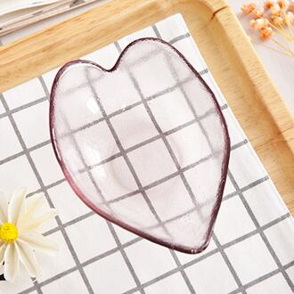 Platos bonitos pequeños de cristal de cereza, Boles pequeños para frutas, ensaladas, plato de postre, vajilla, plato de salsa, productos de Decoración de cocina, 1217: heart bowl