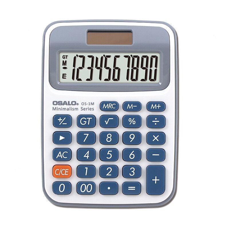 Desktop Calculator Handheld Mini Primary School Student Solar Dual Power 10 Digit Display Abs Plastic Material Os-1m Computer