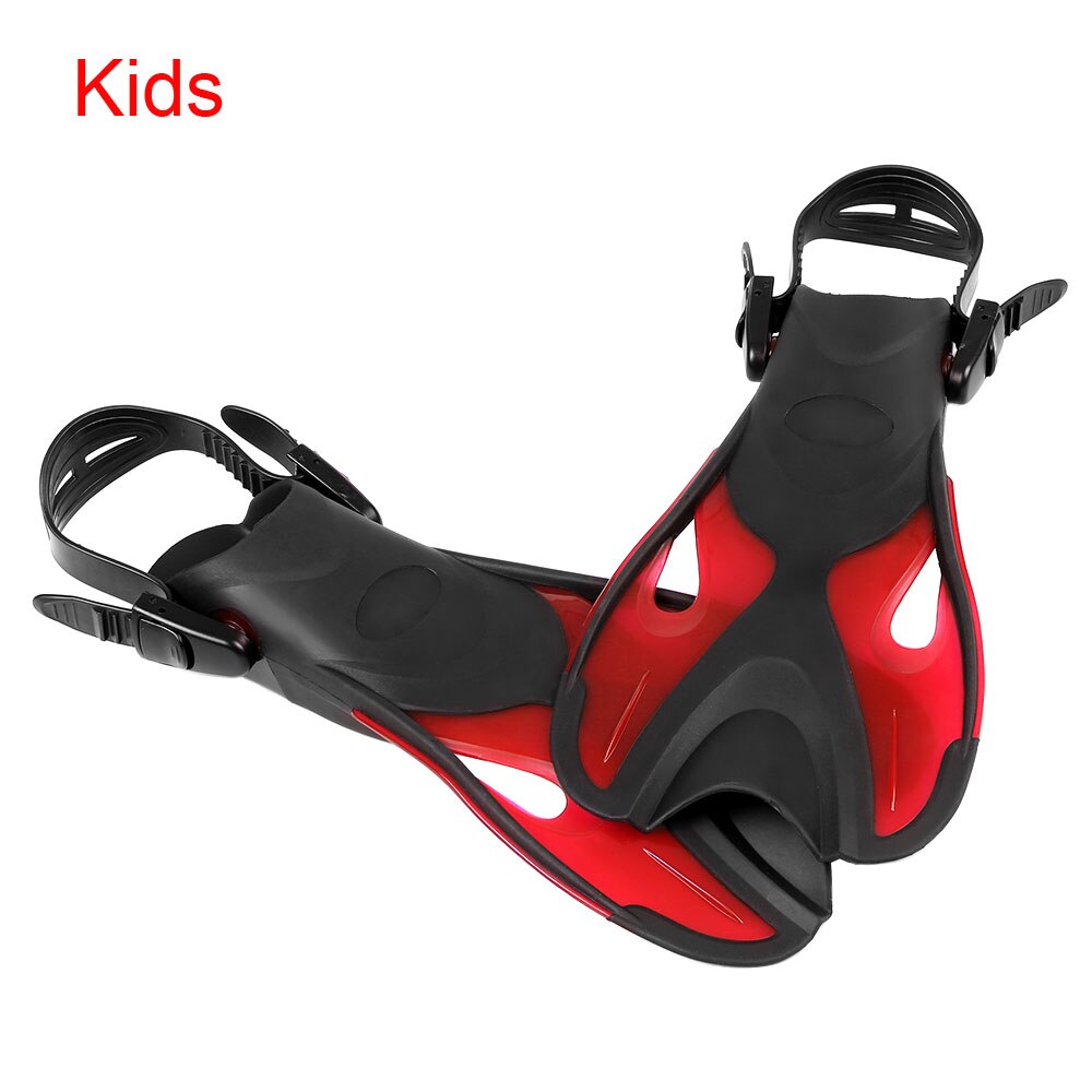 erwachsene/Kinder Anti-slip Schwimmen Flossen Verstellbaren Riemen Tauchen Flossen Offener Ferse Schwimmen Flossen Flossen Schnorcheln Scuba ausrüstung: kids red / S/m