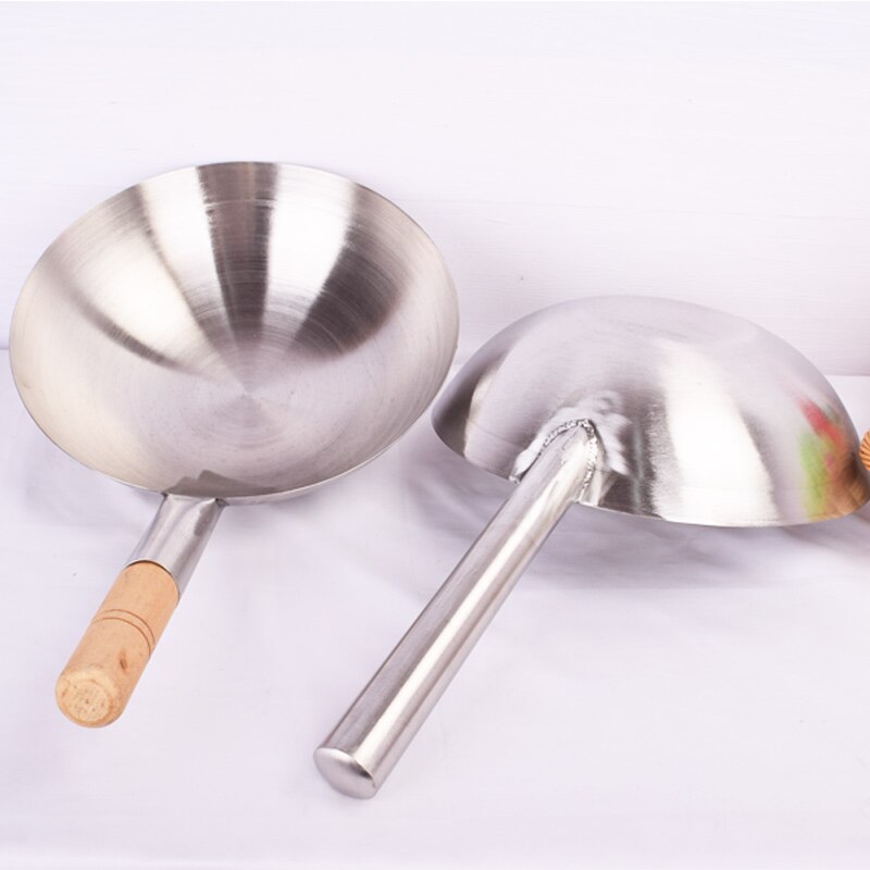 thick Big pot ladle Stainless steel chef Cooking wok large soup spoon Kitchen frying pot shell Restaurant handle spoon Iron