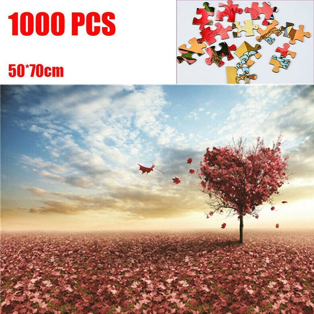 1000 Pieces Of Oil Painting Adult Intellectual Puzzle Toy Learning Education: Love Tree Toy