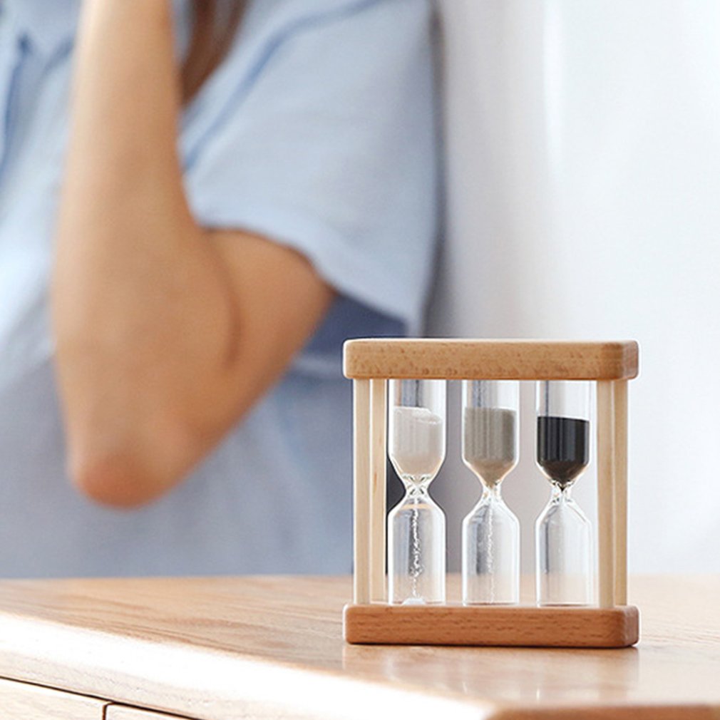 1/3/5 Minute Wooden Sand Glass Hourglass Timer Clock Home Decor For Childern Simple Style