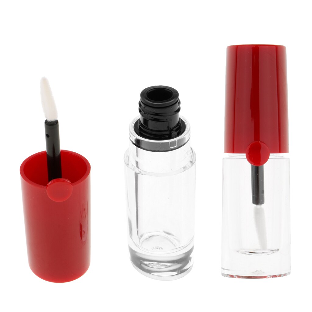 2x 5ML Empty Lip Gloss Tube Lipstick DIY Containers Bottles With Brush