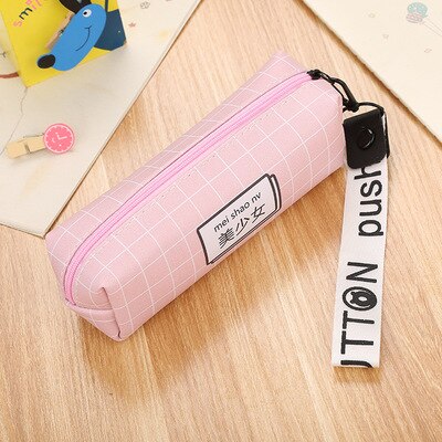 Cute Kawaii PU Pencil Case High Capacity Pen Bags Cute Letter Pencil Bags For Girls School Supplies Korean Stationery: 1