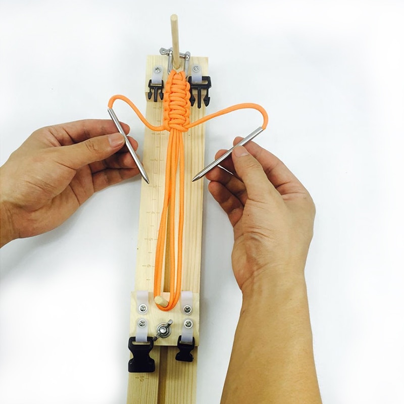 Diy jig massivt træ paracord armbånd maker strikning værktøj knude flettet faldskærm ledning armbånd vævning værktøj armbånd maker