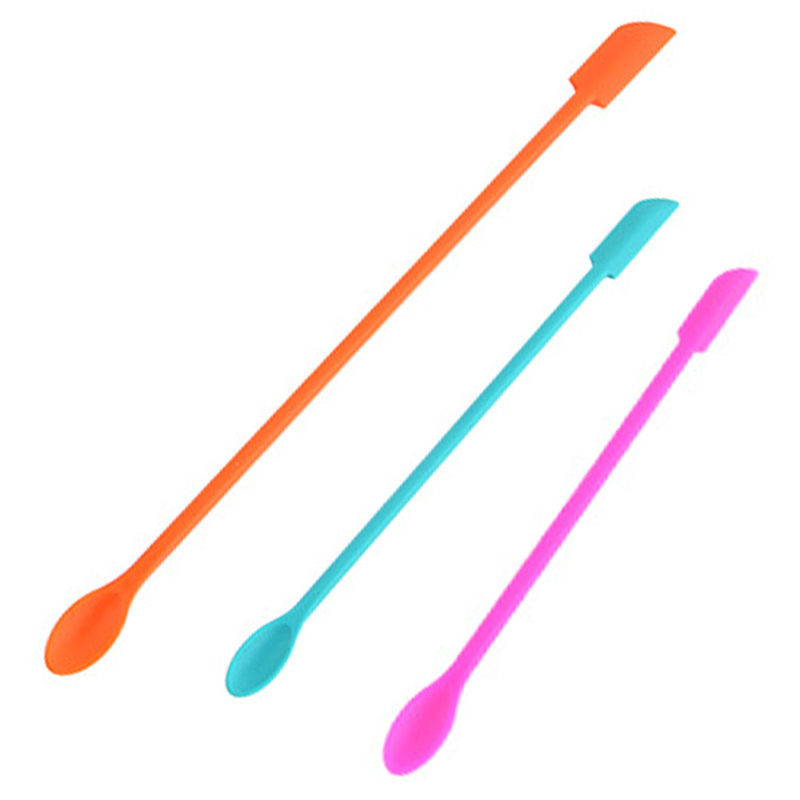 Spatule à confiture allongée en Silicone, grattoir à Double tête, bouteille cosmétique, spatule à Sauce aux fruits, accessoires d&#39;ustensiles de cuisine: 3 colors 3pcs