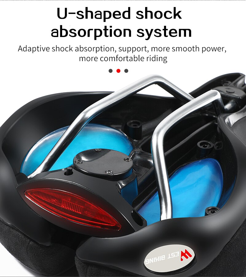 Fietszadel Fietszadel Met Achterlicht Fietsen Zadel Kussen Shockproof Hollow Half Mtb Fiets Zadel Onderdelen Gm