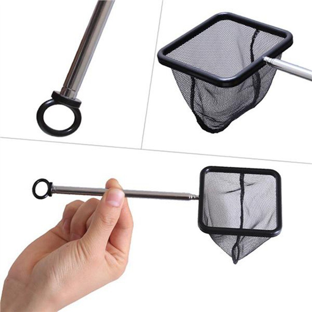 Shrimp Fishing Net Durable Telescopic Safe Shrimp Net For Fish Tank Aquarium Accessories Black