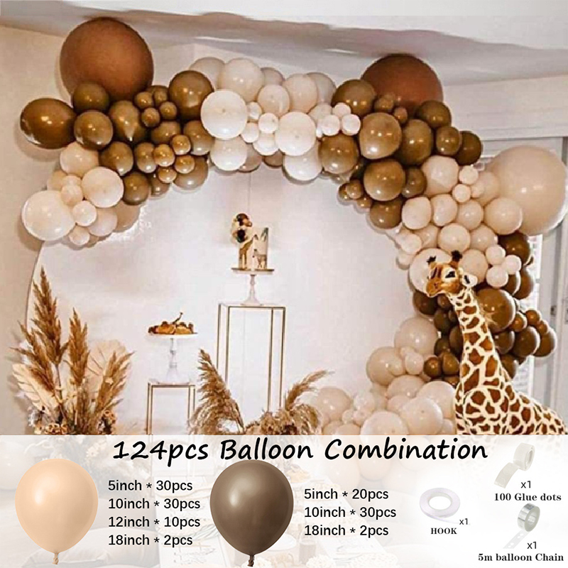 50pcs Sand White Balloon Arch Beach Theme Party Balloon Garland Balloon Wedding Wedding Decoration Stand Birthday Party Decor: b / Set 6