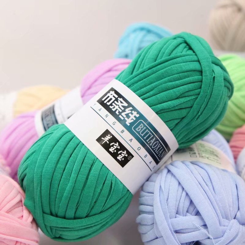 100g Dik Garen Super Zacht Gekleurde Doek Stof Strip Garen Voor Hand Breien Geweven Tas Tapijt Mand DIY handgebreid Materiaal