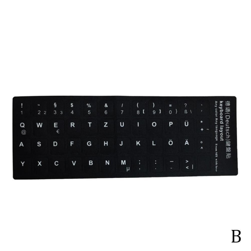 1 stk spansk russisk arabisk fransk tysk hebraisk italiensk koreansk computer tysk sprog vandtætte standard tastatur klistermærker: Tysk