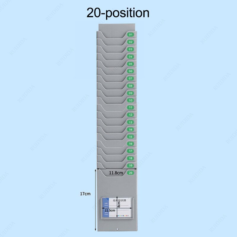 Elektronische Prikklok Werknemer Tijdregistratie Opkomst Machine Time Clock Recorder Aanwezigheid Tijd Kaart Voor Kantoor Fabriek: Holder  20-position