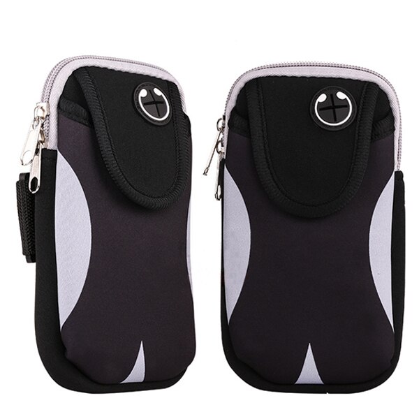 Sport Armband Phone Bag Cover Hardlopen Gym Arm Band Case Op De Voor Huawei Iphone 7 8 Plus X Xs samsung Waterdichte Sporttas: Black gray