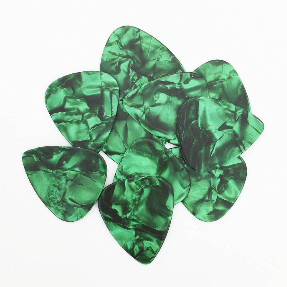 50 stuks 0.96mm Celluloid Plectrum Mediator voor Akoestische Elektrische-10 Kleuren Custom: 50pcs Green